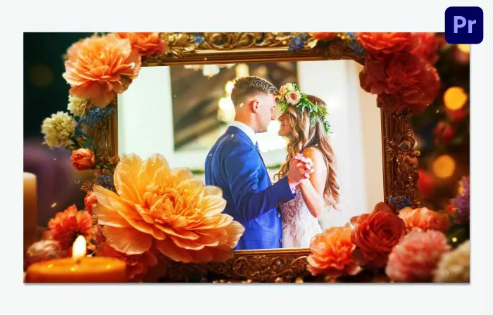 Premium 3D Floral Frame Wedding Invitation Slideshow